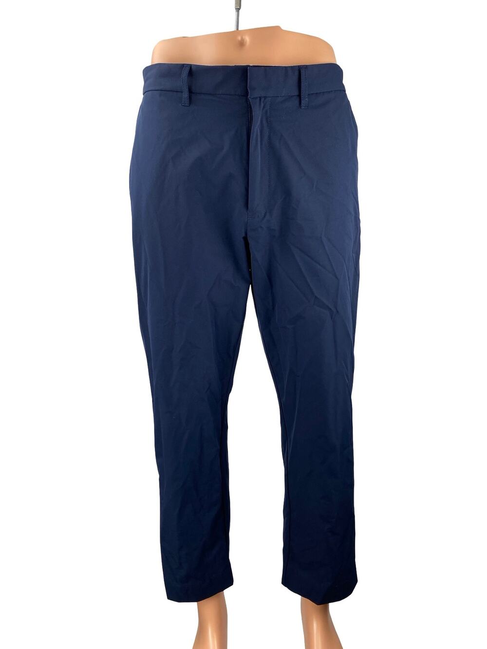 J.Crew Thompson Flex Tapered Men's Navy Blue Mid Rise Chino Trousers Pants 35